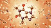 Diagram of a caffeine molecule