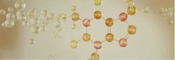 Abstract amber molecules representing energy ingredients